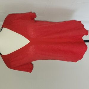 Sanctuary bright red linen tee, size XS